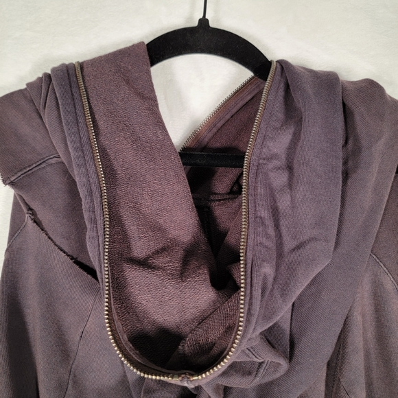 Men’s Sz 10 All Saints Spitafields Brown Cotton Distressed Festival Hooded Vest - Picture 10 of 14